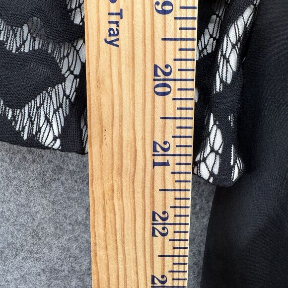 Tadashi Collection Sleeveless Top Sz 8 Faux Wrap High Collar Lace Black Glam - Picture 9 of 10